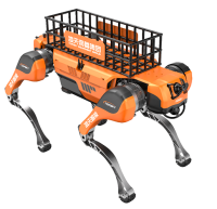 輔助運(yùn)輸四足機(jī)器狗 （第5代，高強(qiáng)度載物框+伴隨功能+自探索式導(dǎo)航系統(tǒng)+自組網(wǎng)+云管理平臺(tái)）